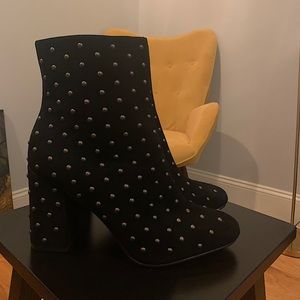 Lucky Brand Wesson Black Suede Ankle Booties